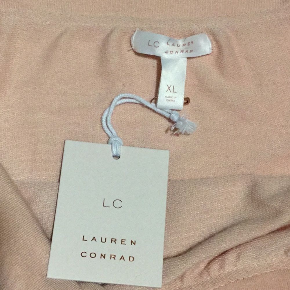 Lauren Conrad Off Shoulder Sweatshirt Paden Peach - Picture 4 of 6